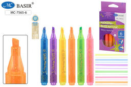 Набор текстмаркеров Basir "Shiny metallic" 6шт. (MC-7565-6) металлик