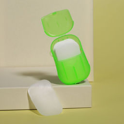 Цена за 6 шт. Мыло листовое, в пластинах, 18 ( 2) шт, в футляре, цвет зелёный - Onlitop фото 3