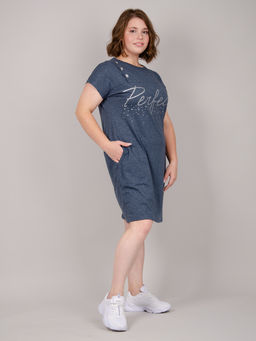 Туника "Аврора" синяя, трикотаж