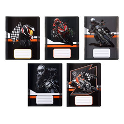 Цена за 20 шт. Тетрадь 18 листов в клетку Calligrata «Racing», обложка мелованная бумага, ВД-лак, блок офсет, белизна 95%, МИКС