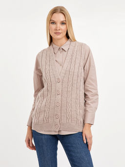 кардиган женский без рукавов с косами