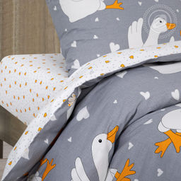 Постельное белье Гусиные лапки с наволочками 50х70 (поплин DE LUXE) Евро/Пододеяльник: 1 шт. - 215*200; Простыня: 1 шт. - 215*240; Наволочка: 2 шт. - 50*70; DE LUXE с наволочками 50х70 - Артпостель фото 2