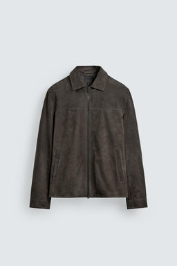 CAZADORA PIEL ANTE / Gris - Zara фото 7