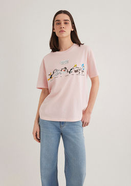 Looney Tunes Bask?l? Pembe Tisort - Mavi фото 3
