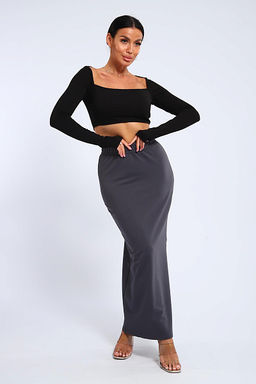 Юбка, футер (01056, черный макси) - Плиона фото 48