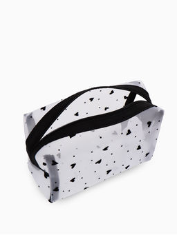 Косметичка дор Сердца, сетка 18*7,5*10, отд на молнии, белый