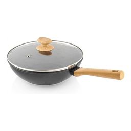 Сковорода-вок с крышкой Walmer York Induction, 28 см, цвет светлое дерево