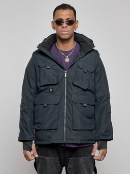 Куртка - жилетка трансформер с подогревом 2 в 1 мужская зимняя темно-синего цвета 6668TS - Mtforce фото 5