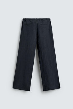 PANTAL?N RELAXED FIT 100% LINO / Marino oscuro
