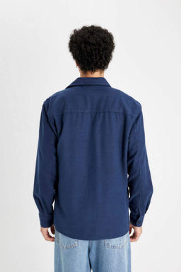 Хлопковая рубашка обычного кроя с длинными рукавами - Defacto фото 6