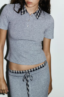CONTRAST POLO TOP - Zara фото 2