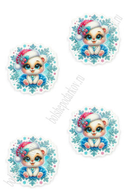 Кабошон-вырубка "Медвежонок" 3,5*3,5 см (10 шт) SF-7342, №2