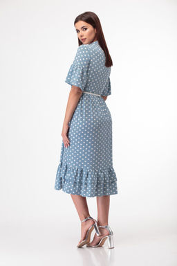 Платье ANELLI 713 бирюза с горохами  фото 2