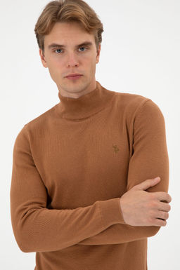 Erkek Slim Fit Bo_azl_ Camel Basic Kazak - U.s. polo assn фото 2