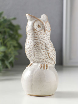 Сувенир керамика "Филин на шаре" беж 6х5,4х11,8 см