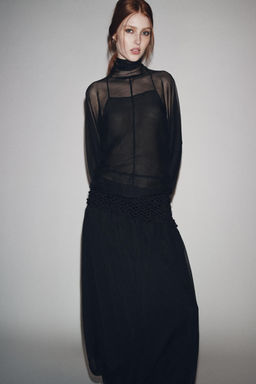 ZW COLLECTION SEMI-SHEER BLOUSE - Zara фото 5