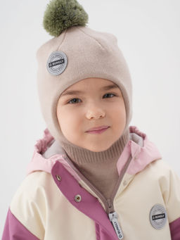 Шлем демисезонный из смесовой шерсти Беж - Bungly фото 3