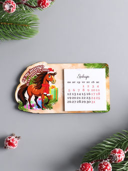 Цена за 2 шт. Магнит на холодильник с календарём 2026 «Лошадь. Семейного благополучия», 6×11 см