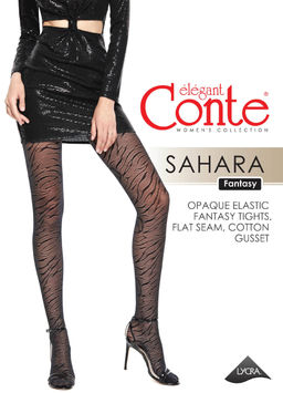 Колготки фантазийные CONTE Колготки с анималистичным ажурным переплетением Sahara nero - Conte elegant фото 4