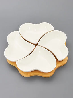 Менажница JEWEL Фиона 4-х секционная на подставке (фарфора)