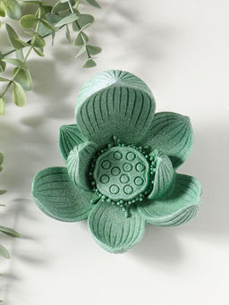 Фигурка полистоун «Лотос и Ганеша», зелёный, 12.5×12.5×11 см