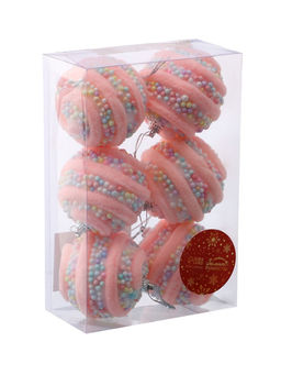 Ёлочные игрушки Маттео, шары новогодние, d=6 см, 6 шт., розовый - Зимнее волшебство фото 3