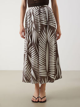 Beli Fermuarl? Desenli Pileli Etek