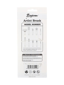 Набор кистей для рисования, синтетика, 6 штук: № 2, 4, 6, 8, 10, 12, плоские, скошенные, чёрно - серые, международный размер