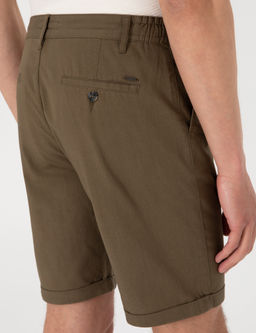 Haki Slim Fit Beli Lastikli Ba_c_kl_ Dokuma _ort