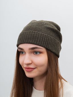 Шапка SEEBERGER арт. 18298-0 TURN-UP BEANIE (оливковый)