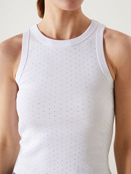 Bisiklet Yaka Parlak Ta?l? Kad?n Atlet