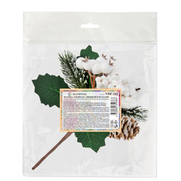 Blumentag VDF-142 Веточка хвойная с шишкой и ягодами 3 х 1 шт. 19 см 01  фото 5