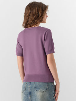 Джемпер женский с короткими рукавами фиолетовый - Mark formelle фото 2