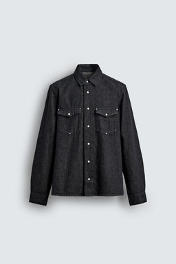 STUDDED WESTERN DENIM SHIRT - Zara фото 7