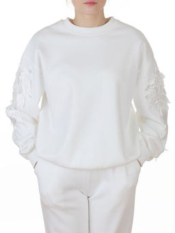 3416/3417 WHITE Костюм спортивный утепленный женский (95% хлопок, 5% эластан)