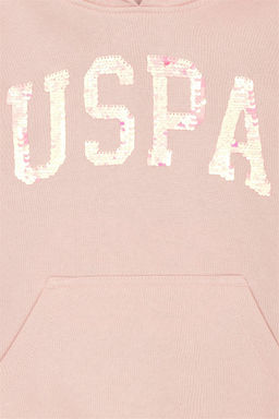 Базовый свитшот с капюшоном пыльно-розового цвета для девочек Неожиданная скидка в корзине - U.s. polo assn фото 4