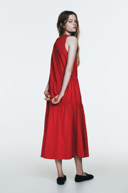 NYLON MIDI DRESS WITH TIES - Zara фото 15