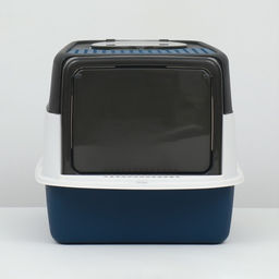 Туалет закрытый, 51×34×37 с, с совком, прозрачный, пластик, синий