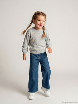 Kalp Nak??l? K?z ?ocuk Triko Kazak