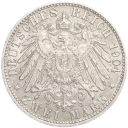 Монета 2 марки 1904 года J Германия (Бремен)