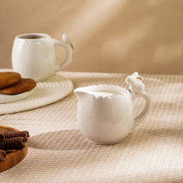 Молочник SL Home «Пасхальные кролики», 450 мл, 15×10 см, доломит, белый