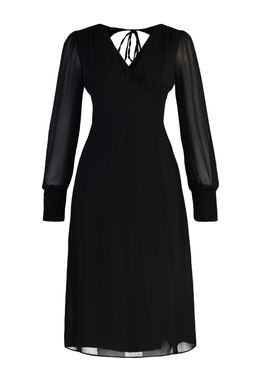 Trendyolmilla Siyah Midi Astarl? Korsaj Detayl? Dokuma Elbise TWOAW23EL01050