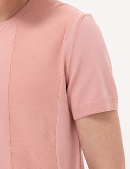 Pembe Slim Fit Bisiklet Yaka Triko Ti__rt