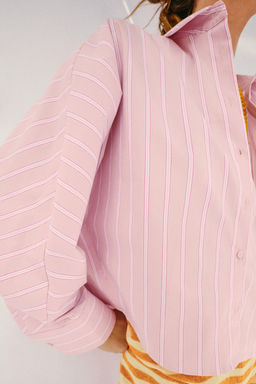 CAMISA RAYAS SISA ANCHA / Rosa / Blanco