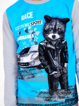 Пижама "Енот",бирюзовый