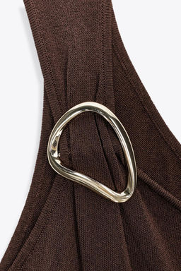 ASYMMETRIC KNIT MIDI DRESS WITH TRIM - Zara фото 7