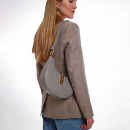 Сумка женская багет TEXTURA на молнии, 24×6×14 см, серая