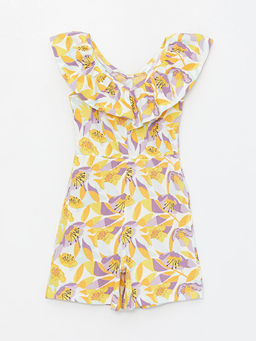 Kay?k Yaka ?i?ekli K?z ?ocuk Tulum