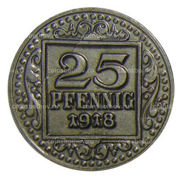 Монета 25 пфеннигов 1918 года Германия  Нотгельд Мюнстер