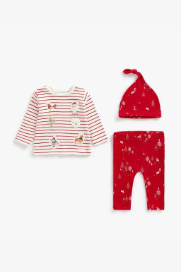 mothercare / Комплект: боди, штанишки, шапка Новый год